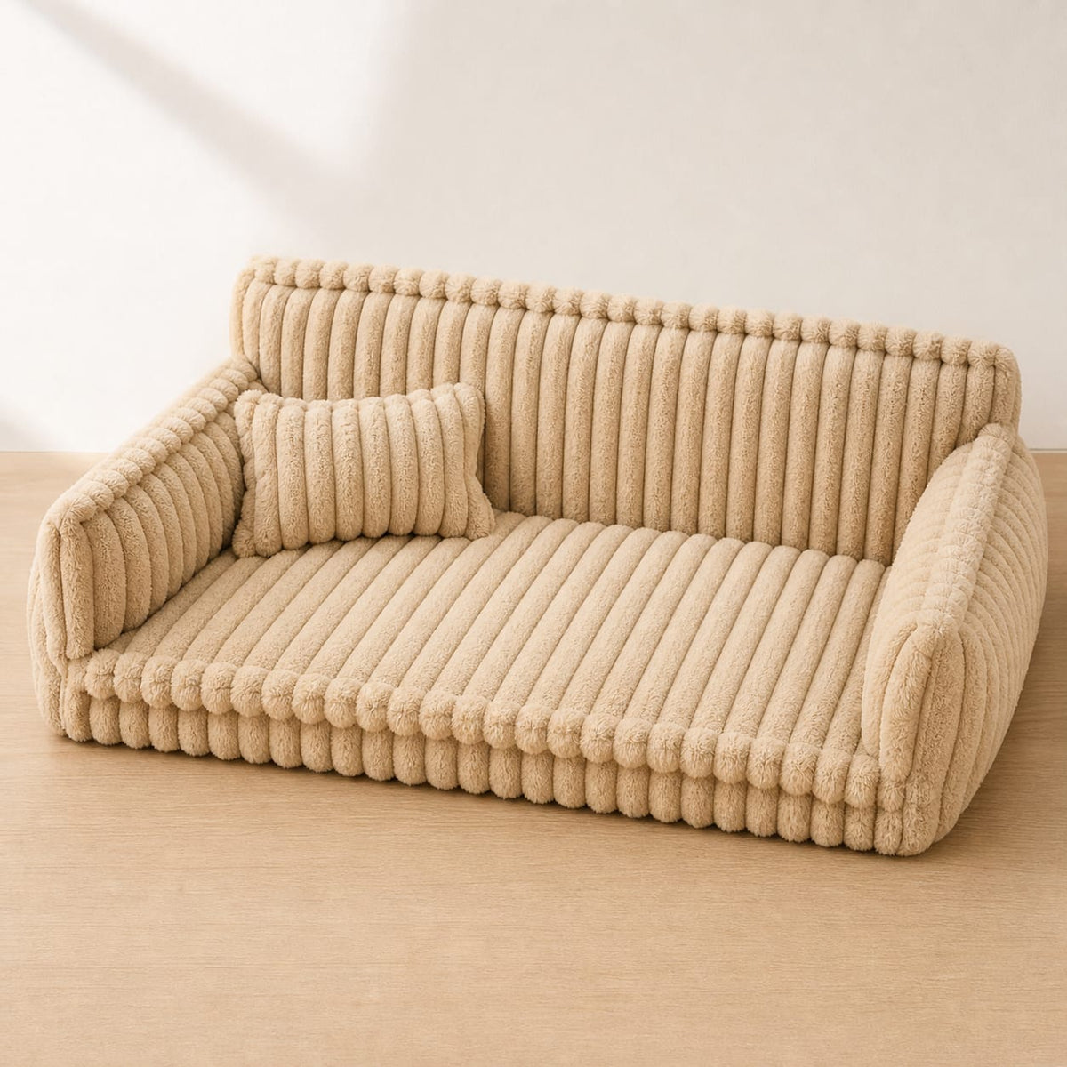 Hundesofa – Cord-Bezug mit Rückenlehne und Kissen