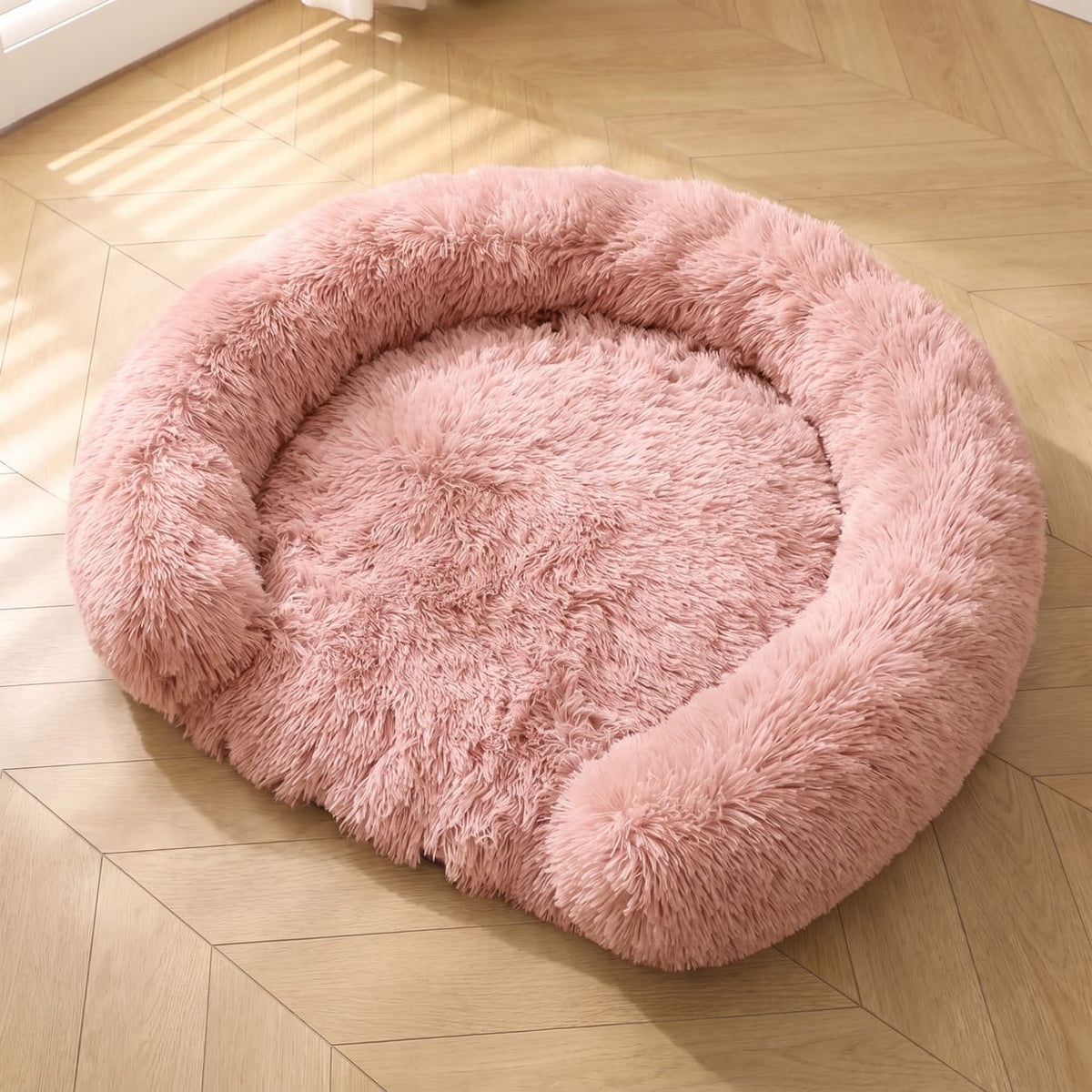 Hundebett waschbar – runder Plüsch-Donut mit abnehmbarem Bezug