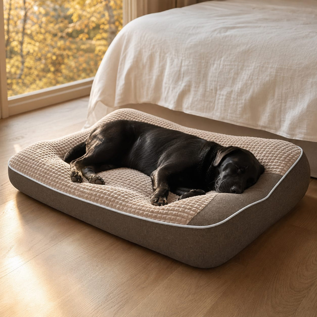 Hundebett mit umlaufendem erhöhtem Rand