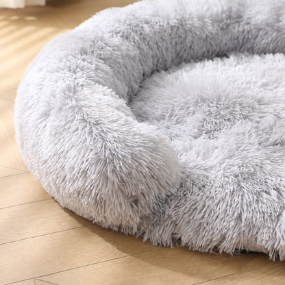 Hundebett waschbar – runder Plüsch-Donut mit abnehmbarem Bezug