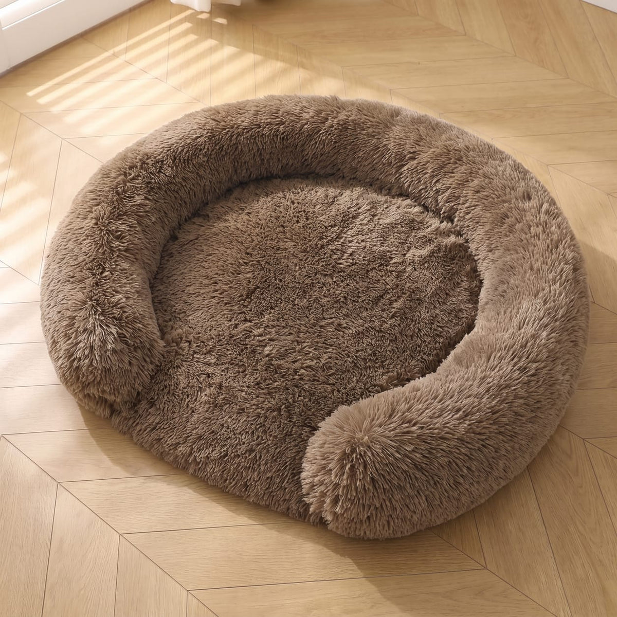 Hundebett waschbar – runder Plüsch-Donut mit abnehmbarem Bezug