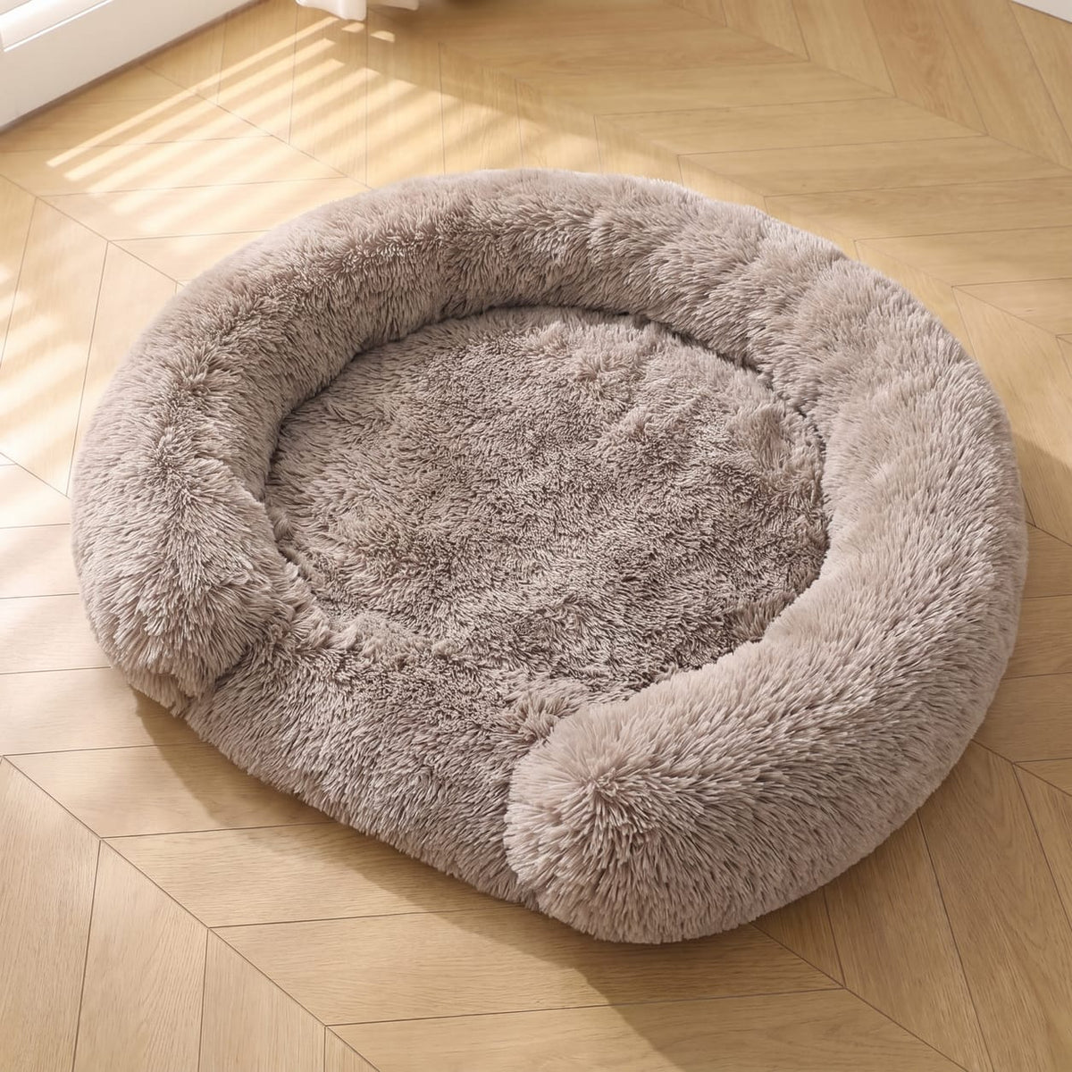 Hundebett waschbar – runder Plüsch-Donut mit abnehmbarem Bezug