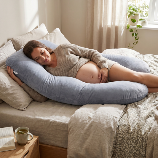PUVANO ErgoSleep Max – XXL Seitenschläferkissen in J-Form