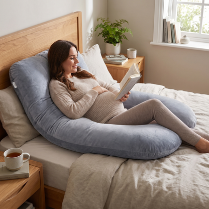 PUVANO ErgoSleep Max – XXL Seitenschläferkissen in J-Form