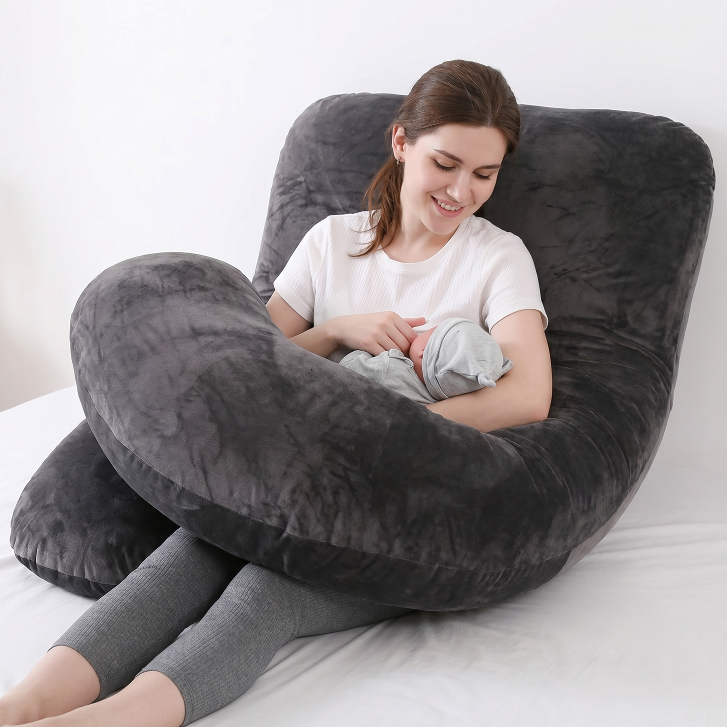 PUVANO ErgoSleep Max – XXL Seitenschläferkissen in J-Form