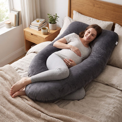 PUVANO ErgoSleep Max XXL-Kissen in J-Form · 175 × 90 cm
