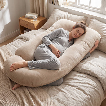 PUVANO ErgoSleep Max XXL-Kissen in J-Form · 175 × 90 cm