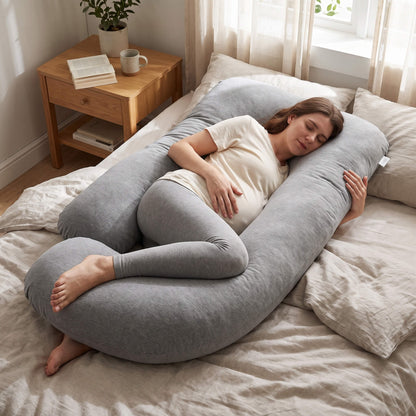 PUVANO ErgoSleep Max XXL-Kissen in J-Form · 175 × 90 cm
