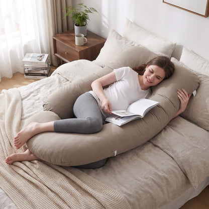 PUVANO ErgoSleep Max XXL-Kissen in J-Form · 175 × 90 cm