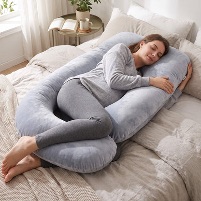 PUVANO ErgoSleep Max XXL-Kissen in J-Form · 175 × 90 cm