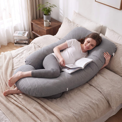 PUVANO ErgoSleep Max XXL-Kissen in J-Form · 175 × 90 cm