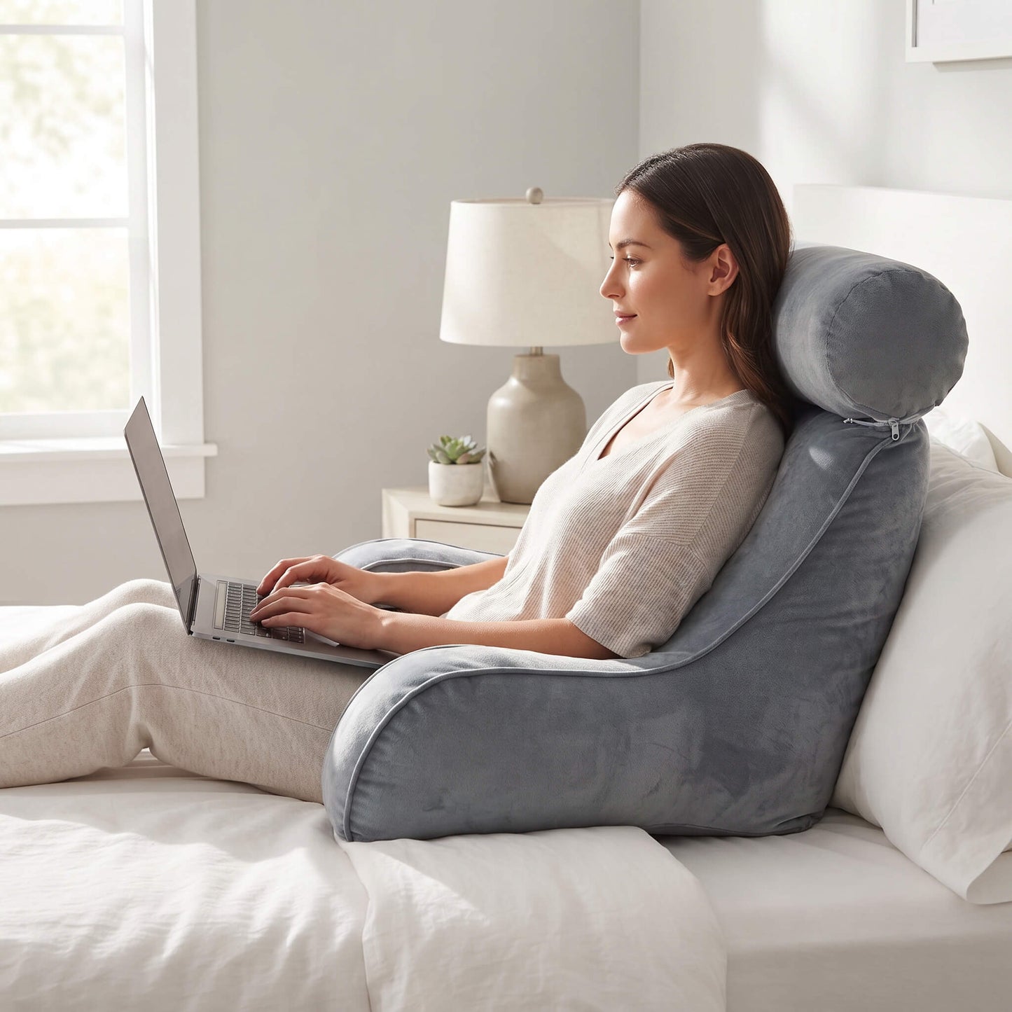 Lesekissen für Bett und Sofa – mit Armlehnen